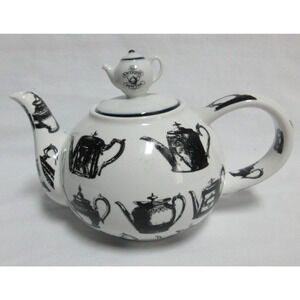 Paul Cardew Porcelain Teapot Antique Pewter Limited 2008 Teapot Print England